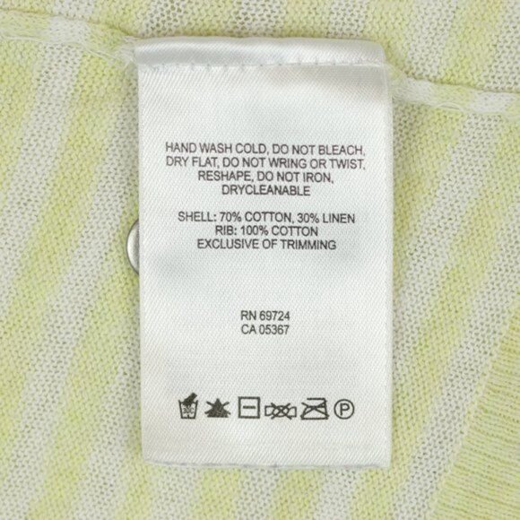 Columbia Women's Small Green White Linen Blend Lightweight 3/4 Sleeve Sweater - Picture 7 of 7